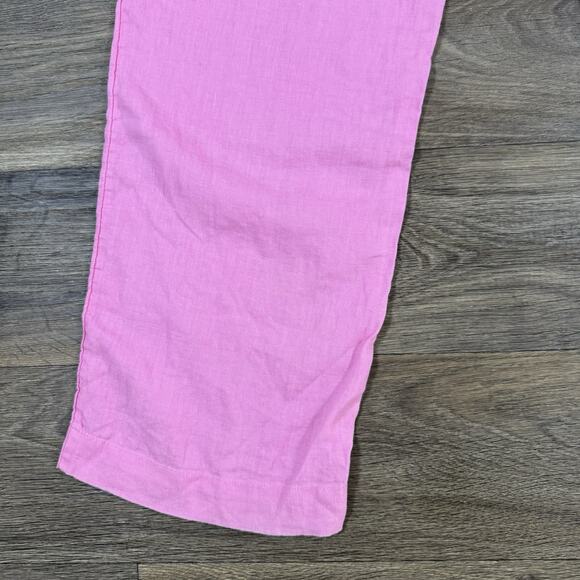 Charter Club Luxury Linen Pants M Pink Wide Leg Elastic Drawstring Waist - Picture 12 of 13
